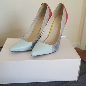 Olauviel Multicolored Genuine Leather Pumps